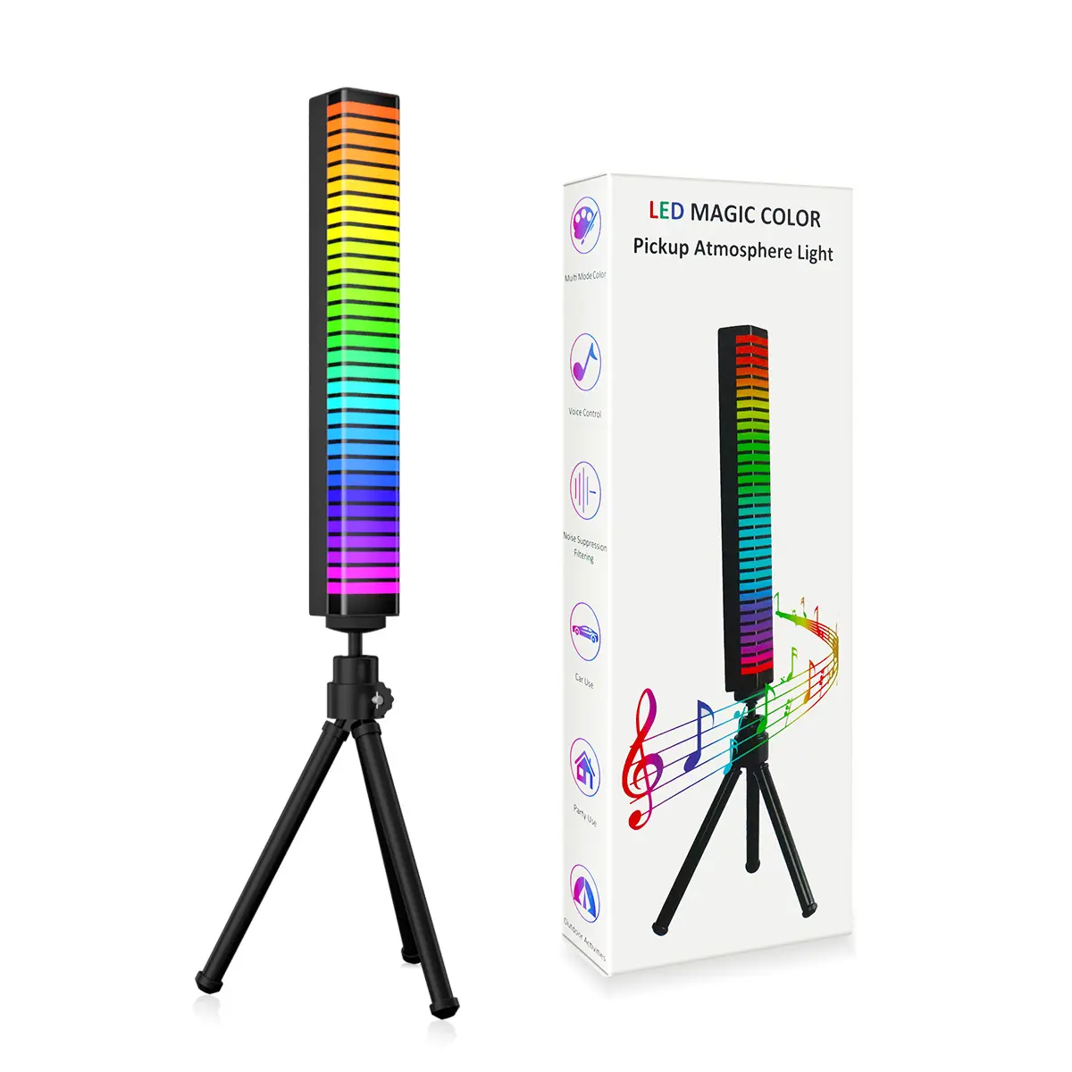 Smart APP Control Rechargeable 3D new upgrade Sound Control rgb Rhythm Recognition Light bar for Family Parties Games
