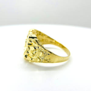 Anello da Uomo in Ottone Placcato Oro con Pepita, Stile Trendy, Gioielli all'Ingrosso - Product Image 3