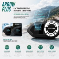 Casque de moto avec écouteurs sans fil Arrow Plus, connexion à une touche, radio FM, partage de musique