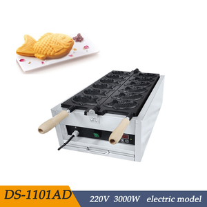 Hàn Quốc Điện Cá Waffle Cone Maker Gas Fish Cake Making Machine Bảng Điều Khiển Kỹ Thuật Số Đôi Bên Sưởi Ấm Taiyaki Waffle Maker - Product Image 2