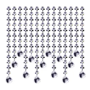 in stock cheap high quality Gorgeous wedding decoration crystal ball event drape crystal acrylic beads ceiling curtains chains
