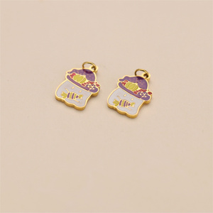 <span class=keywords><strong>Breloque</strong></span> bonbon d'Halloween en <span class=keywords><strong>acier</strong></span> <span class=keywords><strong>inoxydable</strong></span>, joli pendentif en émail doux pour la fabrication de bijoux pour enfants pour les fêtes - Product Image 4