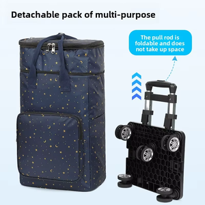 Vente en gros de <span class=keywords><strong>chariot</strong></span> d'épicerie <span class=keywords><strong>pliable</strong></span> de grande capacité Roues universelles Sac isolé en feuille d'étain Fabriqué en Oxford PP - Product Image 4