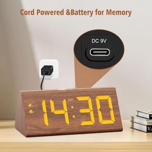 2025 New Arrival Modern Bedroom Home Decor Large LED Display <b>Digital</b> Snooze Wooden Alarm <b>Clock</b> Electric <b>Desk</b> Table <b>Clock</b> - Product Image 5