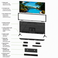 Téléviseur intelligent 4K UHD LED 85 pouces, cadre fin, HDMI, USB, WiFi, Bluetooth pour cinéma maison