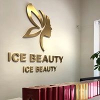 Letrero de Lujo para Barbería y Salón de Uñas, Logotipo Comercial 3D Personalizado, Adhesivo de Pared, Letras de Canal Acrílicas Doradas para Decoración