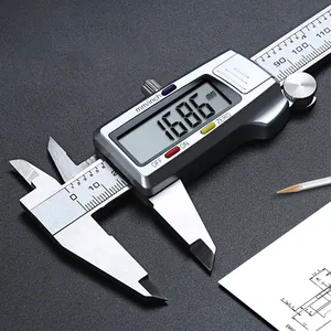 Elektronik kaliper 0-150MM yüksek hassasiyetli dijital Vernier LCD dijital ekran ölçüm cetveli paslanmaz çelik kaliperleri