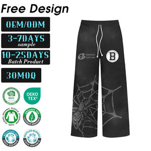 Pantalones Deportivos Personalizados OEM, Estilo Puff, Lavado Ácido, Acampanados, Gruesos, Extra Grandes, con Estampado Gráfico - Product Image 1