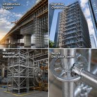 Andamio con Garantía de 1 Año, Escalera de Aluminio Galvanizado con Anillo de Bloqueo para Proyectos de Edificios de Gran Altura, Almacenes y Exteriores