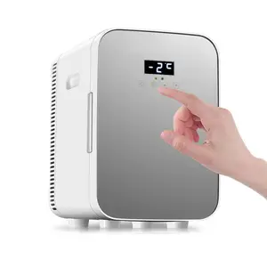 Taşınabilir araç buzdolabı 13.5L Mini makyaj cilt bakımı buzdolabı elektrikli soğutucu ve isıtıcı gıda öğrenci yatak yurt ofis için