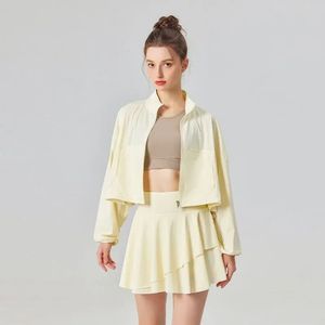 Conjunto de 2 piezas de protección solar para mujer, tenis, golf, deportes, entrenamiento al aire libre, chaqueta de manga larga y Falda plisada - Product Image 3