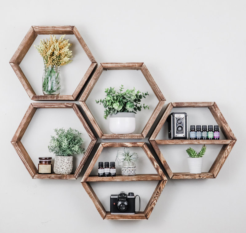 Rustic Small Wood Wall Shelf Floating