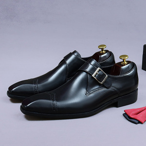 New style snap-button business formal leather shoes for men, genuine cowhide, Korean-style trendy leather, English-style men's s - Product Image 2