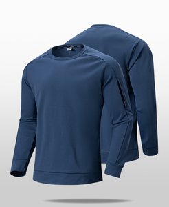 Camiseta Deportiva Personalizable para Hombre, para Fitness, Running, Entrenamiento, Primavera, Otoño, Invierno, Manga Larga, Cuello Redondo con Cierre - Product Image 4