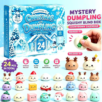 Prix direct usine, approvisionnement stable, sans pression de stock, calendrier de l'avent mystère, jouets anti-stress squishy de Noël en forme de dumpling