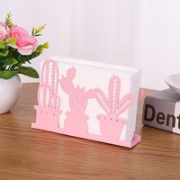 Porte-serviettes de bureau personnalisable boîtes à mouchoirs en forme de cactus du désert en acier inoxydable de style estival directement de l'artisanat d'usine