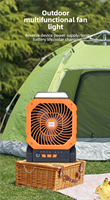 Ventilateur de camping portable rechargeable 7800 mAh avec batterie externe, lumière LED, moteur sans balais, faible bruit, USB Type-C, pour maison et hôtel