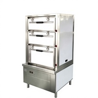 Armoire de cuisson vapeur à trois portes grande capacité pour centre de repas collectif et cuisine de restauration collective