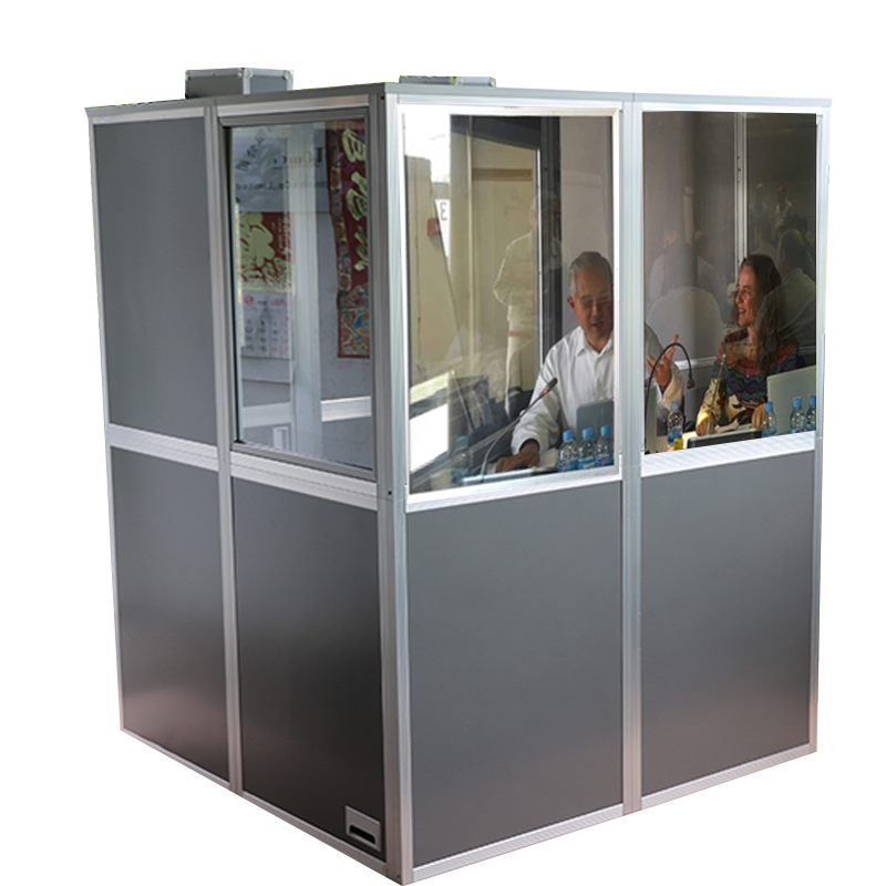 Портативный полноразмерный звукоизоляционный стенд kkmark на 2 человека для одновременных конференций, встреч, переводных трансляций