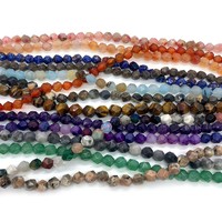 Cuentas de Piedras Preciosas Naturales Facetadas en Forma de Estrella para Joyería DIY, Diferentes Materiales/Tamaños/Colores a Elegir, Longitud Aprox. 38cm 1592865