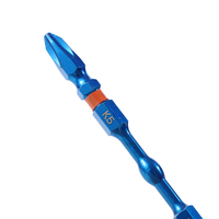 Embout de tournevis industriel K100mm PH2 magnétique double extrémité, manche en acier, couleur bleue, emballage plastique, dureté HRC 62-64
