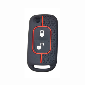 Housse de clé de voiture en silicone pour <span class=keywords><strong>Mercedes</strong></span> Benz C S M ML E Flip Remote Key Shell Fob <span class=keywords><strong>Protection</strong></span> 2 Boutons - Product Image 1