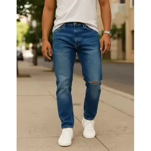 Jeans de Pierna Recta para Hombre Adrenaline, Cintura Media, Estilo Desgastado, 5 Bolsillos - Product Image 4