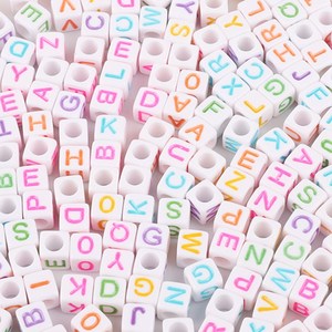 500 <span class=keywords><strong>g</strong></span>/bolsa DIY fabricación de joyas cuentas de letras en inglés cubos y cuentas ovaladas acrílico plástico Lucite para diseño creativo - Product Image 1