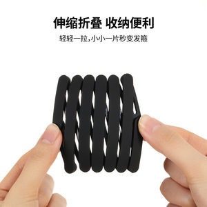 FaSoLa Travel Extendable Foldable Headband Black Plastic Anti Slip Hair Clip For Women With Toothed Pressing Bangs Hairpin - Product Image 3