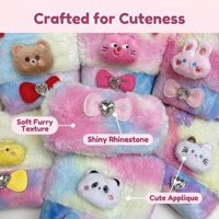 Sac à bandoulière en peluche Kawaii pour enfants, mini sac à main tie-dye arc-en-ciel, sac à bandoulière mignon en forme d'animal de dessin animé pour filles, cadeaux OEM
