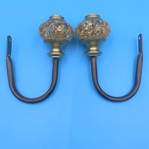 U Shape Resin <b>Curtain</b> Hooks 58 Inch Traditional Design Durable Wall Mounted Brown Color All <b>Curtain</b> Types - Product Image 3