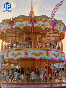 Carrousel à double pont 60 places Chevaux Merry Go Round Factory Direct Carrousel Personnalisable Fiberglass Kiddie Carrousel Rides - Product Image 5