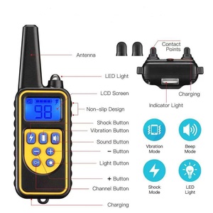 Collier de dressage pour chien avec télécommande, écran LCD, rechargeable par Type-C, étanche IP67, portée de 3300 pieds, 3 modes de fonctionnement, arrêt automatique sans danger - Product Image 5
