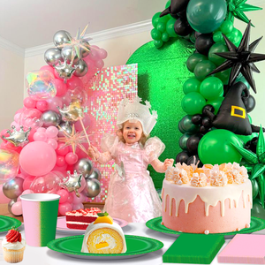Service personnalisé rose vert ensemble anniversaire célébration bannière ballons décorations de gâteau fournitures de fête d'anniversaire pour enfants - Product Image 4