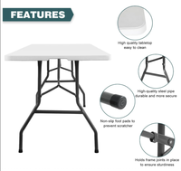 Table rectangulaire pliante en plastique de haute qualité de 240cm pour les événements extérieurs et intérieurs