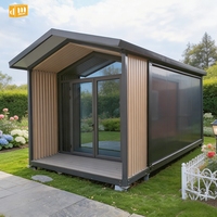 Maison de vacances de luxe moderne en conteneur d'acier préfabriqué de 20 pieds, 2 chambres, mini, amovible, avec finition bois