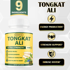 Private <b>Label</b> Support Strength Energy And Immune Pills Supplement Organic Vegan Men Power Tongkat Ali Capsules Extract - Product Image 3