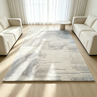 Tapis décoratif sur mesure en nylon à poils fins de 9 mm, motif abstrait, antidérapant, avec dos en grille gaufrée, résistant aux taches, pour salon et chambre à coucher