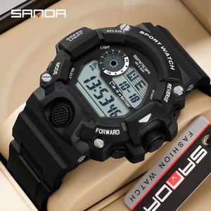 SANDA 326 Nouvelle Arrivée Montre-bracelet pour Homme, Mouvement Numérique Électronique, Affichage LED Lumineux, Montre de Sport Extérieure Étanche - Product Image 3