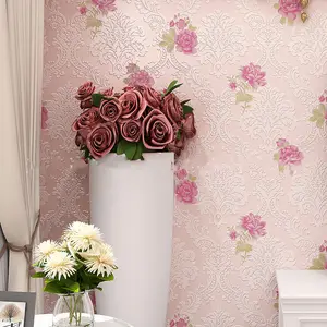 Avrupa tarzı duvar kağıdı amerikan basit bahçe gül çiçek 3D dokunmamış duvar kağıdı oturma odası