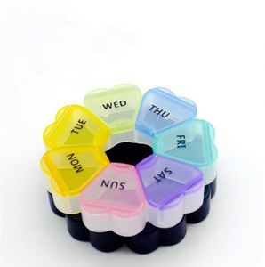 Nuevo Diseño Personalizado de Pastillero Redondo con Forma de Flor de Plástico de Grado Alimenticio para 7 Días, Ideal para Viajes - Product Image 2