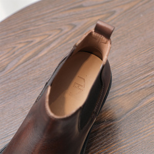 Bottines décontractées pour hommes pour hommes rétro vache en cuir véritable plate-forme épaisse marche <span class=keywords><strong>moto</strong></span> <span class=keywords><strong>botte</strong></span> chaussures habillées élégant Preppy - Product Image 5