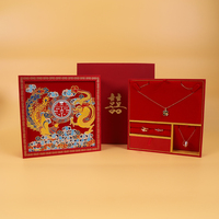 Boîte à bijoux haut de gamme personnalisée, boîte cadeau de mariage traditionnelle chinoise, coffret pour collier, bracelet et bague de la mariée