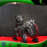 Modèle de dragon chinois gonflable noir transparent, dragon oriental gonflable personnalisé pour la décoration d'événements