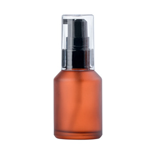 Commercio all'ingrosso personalizzato 60ml 120ml ambra vetro smerigliato bottiglia cosmetica inclinata spalla pompa pompa emulsione essenza contagocce oli - Product Image 3