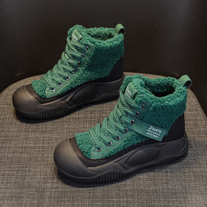 Botines de plataforma de cuero con cordones para mujer, tacón grueso, estilo británico, informales, de invierno, novedad 2025, para influencers - Product Image 3