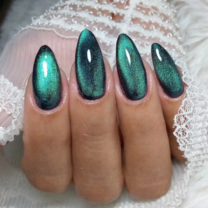 Caja de 24 Uñas Postizas Aurora Brillantes con Diseño Floral 3D, Uñas Decorativas con Puntos, Herramientas de Diamantes para Uñas de los Pies - Product Image 3