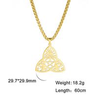 Collier Myshape Triquetra Triple Lune Déesse, Pendentif Pentagramme Wiccan en Acier Inoxydable, Bijou Amulette Religieuse pour Femme