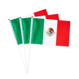 Autres accessoires d'affichage Bannière personnalisée Drapeau du Mexique Petit bâton Mini drapeaux mexicains à main