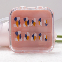 Boîte de rangement et d'exposition pour ongles pressés, vitrine transparente renforcée 3D portable pour l'art des ongles fini